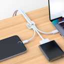 Abnii 100PCS Cable Clips, Adhesive Wire Clips Organizer Cord Clips Management, Cable Staples Outdoor Strong for Wall, Desk, Christmas Lights, String Lights, TV PC Ethernet Cable, Clear Small
