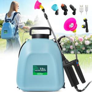 SideKing 3.2 Gallon Battery Powered Backpack Sprayer, Electric Back Pack Sprayer with 3 Spray Speed, Battery Indicator, Rechargeable Handle, 40" Telescopic Wand, 5 Mist Nozzles, for Lawn and Garden