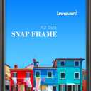 INNOVART Black Aluminum Snap Frame for Poster 16 x 24, Front Load Snap Frame Poster with PVC Protective Film for A2 Size, Metal Picture Frame Wall Mounting, Easy Open Aluminum Display Profile