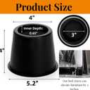 Noamus 6 Pack Round Bed Risers, 4 Inch Furniture Raising Blocks, Black Lifts with Non-Slip Foam Pads, Heavy Duty Dorm Bed Frame Extenders for Desk Chair, Table Legs, Sofa Couch