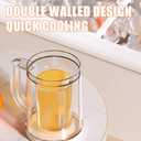 Double Walled Beer Ice Cup,Acrylic Classic Clear Beer Mug with Handles,Freezer Mugs Chiller Frosty Cup for Beer Cocktail Water Drinks Coffee and More