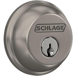 Schlage B60 N 619 Deadbolt, Keyed 1 Side, Highest Residential Security, Satin Nickel