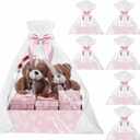 Cinnvoice 6 Pack Christmas Baskets for Gifts Empty Christmas Baskets with Bags Bows Ribbons Bulk DIY Gift Basket Box Trays with Handles for Xmas Holiday Birthday Party Favors (Snowflake)
