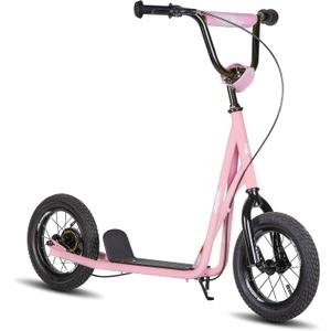 JOYSTAR Kick Scooter for Ages 5-9 Years Old Boys Girls, 12 Inch Big Wheels Scooters for Kids, Teens and Adults, Rear Brake and Adjustable Handlebar, Kids Scooter