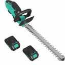 Garvee 22.4'' Hedge Trimmer Cordless Battery - Hedger Branch Grass Trimmer Shears Bush Grass Cutter Shrubbery, 2x2.0Ah Batteries Rechargeable, Brushless Motor Double-Sided Dual Action 2/3'' Blade Gap