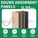 20 Panel Wood Slat Acoustic Panel 24" x12" for Sound Absorbing, Soundproof Wood Slat Panel Cover 40 Sq.Ft, 3D Fluted Sound Absorbing Paneling for Wall Decor, Living Room, Bedroom, Grey, 24" X 12" X 20 Pcs