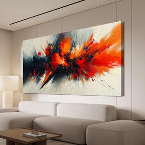 Canvas Wall Art Decor Abstract Black and White Wall Art Decorations Art Work for Wall Decor Wall Art Pictures for Living Room Modern Red Wall Art Prints Artwork for Walls Home Office Decor 20" X 40"
