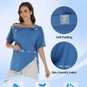 Magnetic Post Surgery Shirt for Men Women Tear Away Clothing Easy One-Handed Dressing Shoulder Surgery IV Access Dialysis