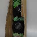 GREENTIME 6 Pcs Green Artificial Succulent Plants in Black Plastic Pots Mini Faux Succulent Plants Indoor Room Decor Aesthetic Bedroom Shelf Desk Bathroom Office Table Home Decoration