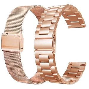 valkit Compatible with Samsung Galaxy Watch 7/5/4 40mm 44mm Band/Galaxy Watch Pro 5 45mm/Galaxy Watch 3 41mm Band 2 Pack 20mm Stainless Steel Wristbands Men Women for Galaxy Watch Active