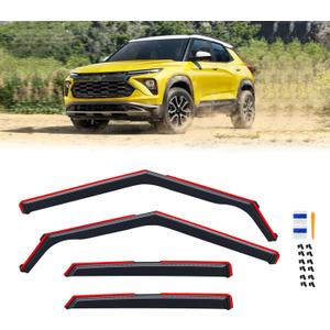 in-Channel Rain Guards for 2021-2026 Chevy Trailblazer, Window Visor Shields Vent Deflector Shade Wind Dark Smoke 2022 2023 2024 2025 21 22 23 24 25 26, Tape-On Inside-Mount, 4PCS