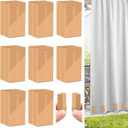 16 Pcs Outdoor Curtain Weights,Heavy Duty Curtain Weights with Plastic Covered Magnetic Outdoor Curtain Magnets Outdoor Curtain Bottom No Sew Keepping Curtain Panel Straight Reduce Curtain Swaying (Brown)