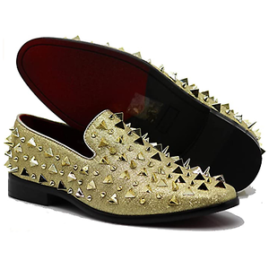 Men's Vintage Spike Dress Loafers Slip On Fashion Shoes Classic, Size 8
