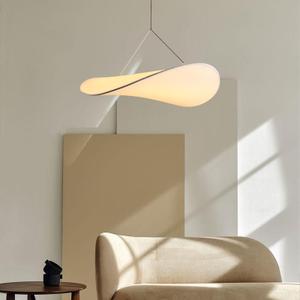 JAYMP Wabi Sabi Pendant Light, Modern Silk Pendant Light for Dining Room Living Room Bedroom, 3000K Warm White Light, Adjustable Cord Hanging Lamp (Matte White, 80cm/31.5inch)