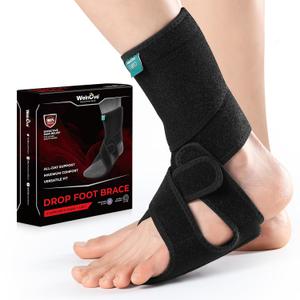 Welnove 2 Pack Drop Foot Brace with Arch SupportAFO Ankle Brace for Walking Relieve the Instability of Lower Limbs by Foot Drop, MS, Spinal Cord Injury (Include Left and Right, FSA HSA Eligible), 5.5"-10.5"