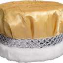 Anderson's Crushed Satin Crown, Silver Sequin Band and Faux Fur, King Crown For Prom, Homecoming, School Dance, Pageant (Gold)