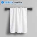 5 Pieces Towel Bar Set Matte Black Bathroom Hardware Accessories Set Stainless Steel Wall Mounted,23.6 Inch Towel Bar