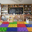 Kids Playmat Rug, Soft Classroom Seating Area Rugs - 6x9 Ft Nursery Carpet with Rubber Backing, Colorful Checkered Rug Suitable for Preschool, Artroom, Library and Reading Area, Multicolor