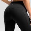 Soothfeel Women's High Waisted Yoga Workout Leggings 25" 28" (Black, L)