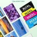 952XL Ink Cartridges Combo Pack (4-Pack, Black/Cyan/Magenta/Yellow) Compatible 952XL Ink Cartridges Replacement for 952XL Ink for OfficeJet Pro 8710 8210 8715 8720 8702 7740 Printer