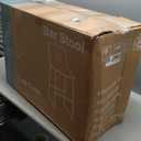 DUMOS 26 Inch Counter Height Bar Stools Set of 4, Modern Faux Leather High Barstools with Back and Metal Leg, Bar Chairs for Kitchen lsland, Brown