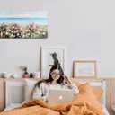 Waowumar Flowers Wall Art Modern Landscape Painting Floral Canvas Pictures for Bedroom Colorful Blossom Wildflowers Living Room Wall Dcor 40x20 Inch