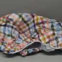 Round Vinyl Fitted Tablecloth with Flannel Backing Elastic Edge Design Table Cover Waterproof Oil-Proof PVC Table Cloth Stain-Resistant Best for 37"-44" Round (Color Checkered)