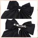 5 x Big Silky Satin Hair Bows 2pcs 3pcs 6pcs Pack for Women Hair Ribbons Oversized Long Tail White Black Pink Multicolor Large Hair Barrettes Metal Clips Bowknot Aesthetic Accessories DX Grandway