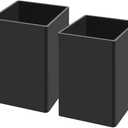 NIUBEE Black Acrylic Pen Holder Pack of 2, Desktop Pencil Cup Stationery Organizer for Office Desk Accessory