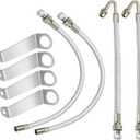 Tires Air Inflation Kit, Valve Stem Extenders, Valve Stem Extension, Tire Valve Extension. Double Tires Air Inflation Kit for Easy Connection to Tire Valves and Equipment, sliver
