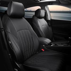 Custom for Honda Accord Seat Covers 2023 2024 2025 LX, Faux Leather Car Seats Cover Full Set (Rear Row W/Solid Folding Backrest)-Black