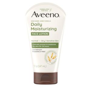 Aveeno Daily Moisturizing Face Lotion with Soothing Prebiotic Oat, Gentle Lotion Nourishes Normal to Dry Skin With Moisture, Facial Lotion for Sensitive Skin, Fragrance-Free, 5 oz (5 Ounce (Pack of 1))
