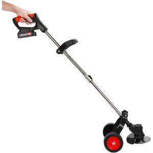 650W Cordless Weed Wacker  20V Electric Weed Eater with 2 Batteries, 3 Blades (Steel/Plastic), Telescopic Pole (35-47"), Lightweight & Anti-Winding for Lawn, Yard, Garden & Weeds (Black)