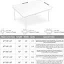 Rectangle Fitted Table Cover Waterproof Stain-Resistant Wipeable Polyester Tablecloths with Elastic Edge Design Fits 8 Foot Tables for Indoor, Picnic, Camping, Outdoor, 96" x 30"