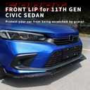 Archaic Front Lip Spoiler Compatible with 2022-2024 11th Gen Honda Civic Sedan Hatchback, Fit FE1 FE2 FE4 FL1 FL2 FL4, Gloss Black ABS Front Bumper Lip Chin Splitter Body Kit Accessories