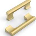 10 Pack 3 Inch(76mm) Kitchen Cabinet Handles Brushed Gold Cabinet Pulls Kitchen Cabinet Hardware Drawer Pulls for Cupboard Wardrobe