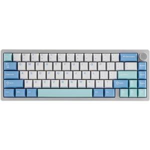 EPOMAKER Galaxy65 Wireless QMK/VIA Mechanical Keyboard, Ball-Catch Anodized Aluminum Custom Keyboard, Pre-Lubed Hot-Swappable Switch, RGB Backlit, Rotary Knob, 2.4Ghz/BT/Type-C (Silver)