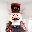 Nutcracker Christmas Tree Topper Hat Xmas Nutcracker with Spring Red Hat Ornament Winter Holiday Santa Home Decoration Wreath Festive Gift Ideas Supplies