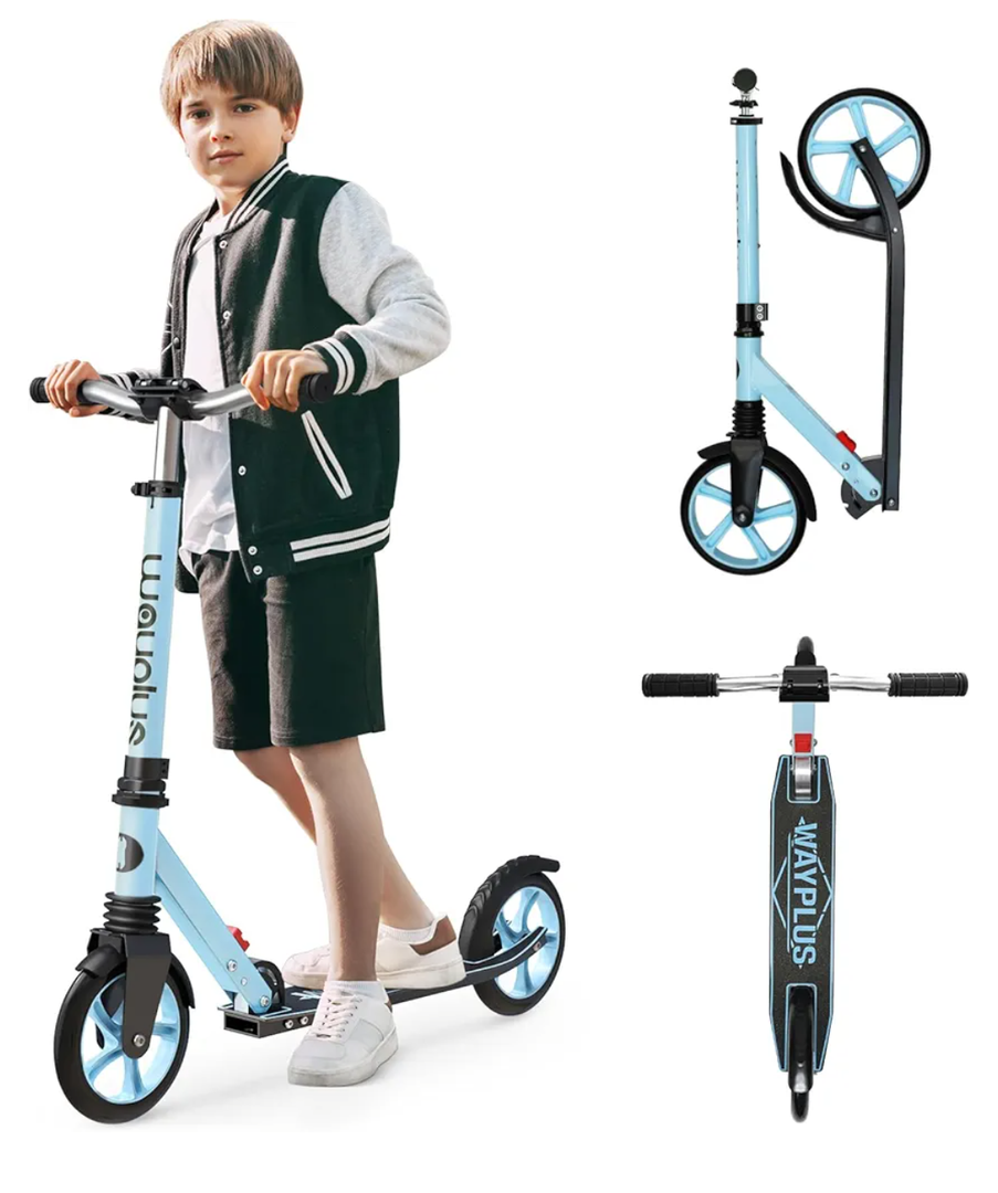 Kick Scooter for Ages 6+,Kid, Teens & Adults. Max Load 240 LBS. Foldable, Lightweight, 8IN Big Wheels for Kids, Teen and Adults, 4 Adjustable Levels. Bearing ABEC9