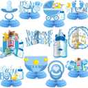 12 Pcs It's a Boy Baby Shower Honeycomb Centerpieces Blue Baby Shower Party Table Decorations Gender Reveal Table Toppers Baptism Decor for Welcome Boy Newborn Photo Props(Classic Style)