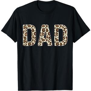 Leopard Pattern Dad Fathers Day T-Shirt
