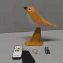 VoMii Small Bird Table Lamp with Timer, Touch & Remote Control & 3-Color Dimmable, Bedside Lamp, Rechargeable Battery, Cold/Warm Night Light, Portable Cute Lamp for Bedroom, Home Decor