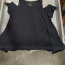 1X Black Cold Shoulder Scoop Neck Basic 22/24 (X-Large)