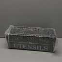 Suli Extra Large Kitchen Utensils Holder with 4 Compartments, Wooden Utensil Organizer for Kitchen Countertop, Farmhouse Kitchen Decor, Rustic Cooking Utensil - Black