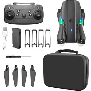 ikaufen E99 Drone Single camera,No Screen Control Camera for Adults RC Drone With 480P Dual Camera WiFi FPV Foldable Quadcopter Aircraft +1 Battery (E99 No Screen Control Black)