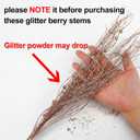 SUPREME XMAS 30 Pack Artificial Glitter Berry Stem Ornaments, Pink Christmas Ornaments Branches Picks Set for Xmas Tree Decorations Gift Small Vase Wreath Fireplace Home Holiday Wedding Party Decor