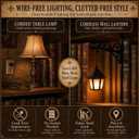 Library Bookshelf Lantern Lamp, Vintage Hanging Book Lights for Book Nook