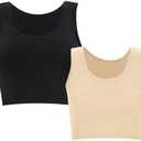 LODAY Women Transgender Tomboy FTM Elastic Chest Binder Bra Pullover Tank Top, 4XL