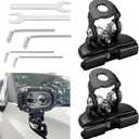 2PCS LED Light Bar Mounting Bracket,Universal Adjustable Hood Pillar Mounts for Jeep Wrangler JK JL & Toyota Tacoma,LED Light Bar Clamps, No Drill Installation (Black)