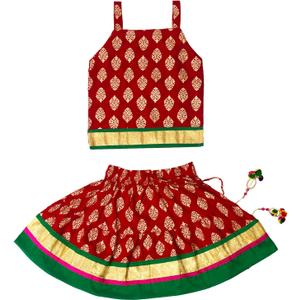 Chandrakala Kids Lehenga Choli Set for Girls (KL101-P) 5-7 Years